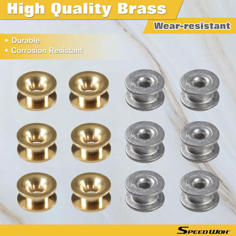 12 Pcs Grass Trimmer Eyelets Kit With Plastic Storage Box For String Trimmers Brass And Aluminum Eyelets Replacement Parts