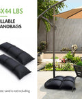 Fillable Black Sand Bags 2 Pack 44 Lbs Each For Umbrella Bases And Patio Furniture Weights Waterproof 800D Oxford Cloth Construction Heavy Duty Sand Bags For Outdoor Cantilever Umbrella Stands Without Sand