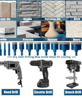 Tile Hole Saw Kit With Triangle Shank Diamond Drill Bits Set for drilling ceramic, granite, porcelain, marble, brick, stone materials.