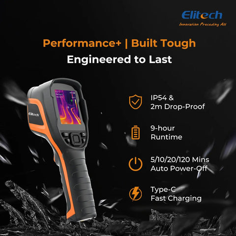 Pro Grade Thermal Imaging Camera With 256 By 192 IR Resolution Handheld Infrared Imager For Home Pros And HVAC Real Time Video 40mK Sensitivity 25 Hz Refresh Rate Thermal Leak Detector From Minus Four To 752 Degrees Fahrenheit with IP54 and Type-C fast charging.