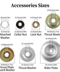 Universal Blade Trimmer Head Adapter Kit accessory sizes including washers, nuts, and plates for straight shaft string trimmers.