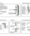 Diagram showing usage instructions for Universal Network Wire Stripping Tool For Cat5e To Cat8, Coaxial Cable Stripper And Cutter.