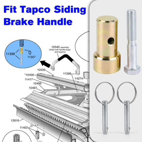 Pro Siding Brake Handle Replacement Kit With 11398 Hemming Plug And 11397 Pull Pins diagram and parts.