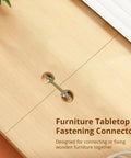 Heavy Duty Alloy Steel Tabletop Fasteners Top Shelf Countertop Connectors Flip Hardware For Furniture Beds And Wood Counters Solid Hold Kit With Screws And Nuts, close-up of fastening connector on wood surface.
