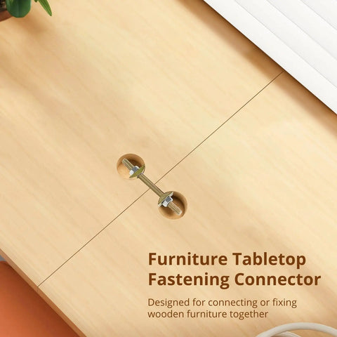 Heavy Duty Alloy Steel Tabletop Fasteners Top Shelf Countertop Connectors Flip Hardware For Furniture Beds And Wood Counters Solid Hold Kit With Screws And Nuts, close-up of fastening connector on wood surface.