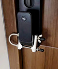 Portable Travel Door Lock Heavy Duty Security Lock For Outward Opening Doors Adjustable Stainless Steel Safety Device installed on wood door