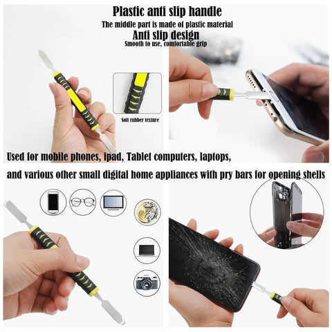 14 Piece Stainless Steel Dual End Spudger Pry Tool Kit For Pro Repairs On Phones Laptops Tablets Smartwatches And Digital Appliances With Versatile Dual End Crowbar Openers For Safe Precise Openings used on smartphone