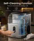 Top Tier Countertop Nugget Ice Maker Churns Out 35 Pounds Of Chewable Pebble Ice In Just Seven Minutes With Self Cleaning Design.