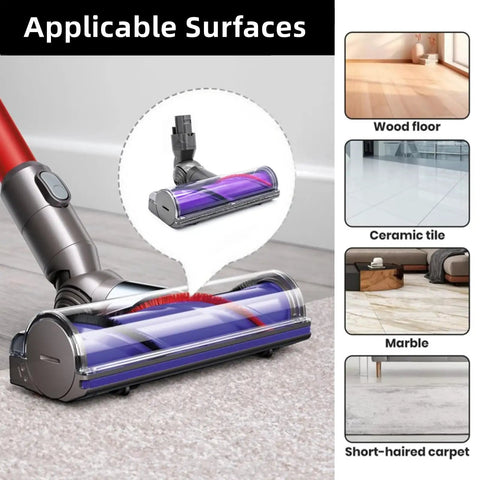 Quick Release Motorhead Cleaner Replacement For V6 Series Vacuum Heads Deep Clean Brush Head on various floor surfaces