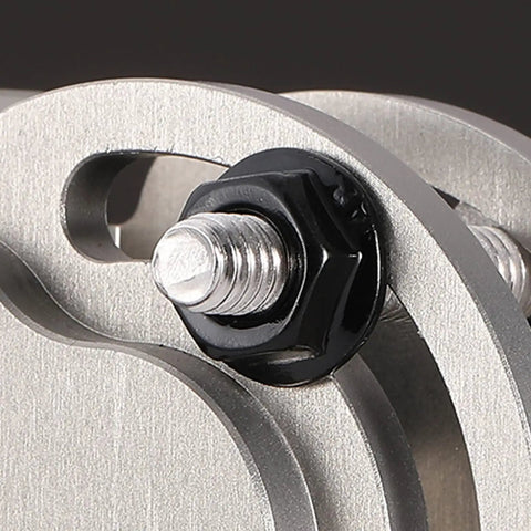 Close-up of M6 X 1.0Mm Serrated Flange Hex Lock Nuts 100 Piece Pack 304 Stainless Steel full thread on metal surface.