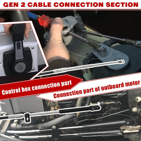 12Ft Boat Throttle And Shift Cables For Mercury MerCruiser 4000 Series Gen 2 Remote Control System Replaces CC18912 installation detail