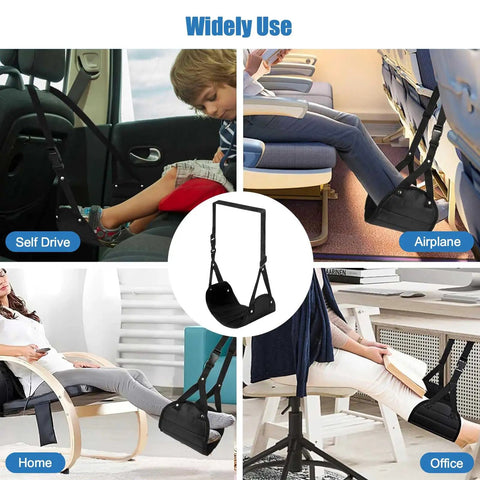 2 Pack Foot Hammock For Plane Travel Portable Airplane Foot Rest Leg Hammock for home, office, car, and airplane use.