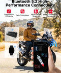 Motorcycle Tire Pressure Monitoring System 2 Pack With Wireless Sensors, rider using phone app on motorcycle
