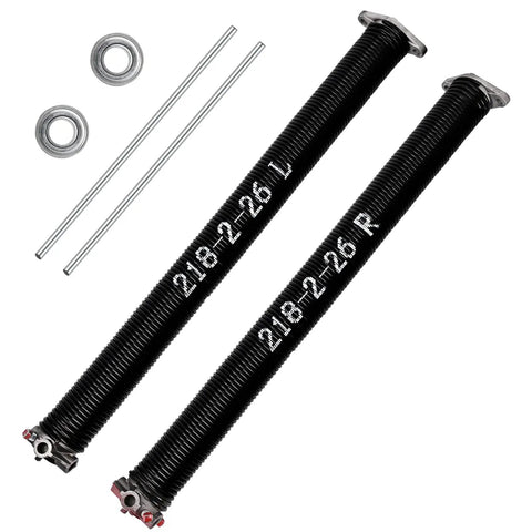 Beefy Garage Door Torsion Springs Set 0.250 x 2 In x 28 In With Non Slip Winding Bars and Bearings, Ten Thousand Cycles Kit