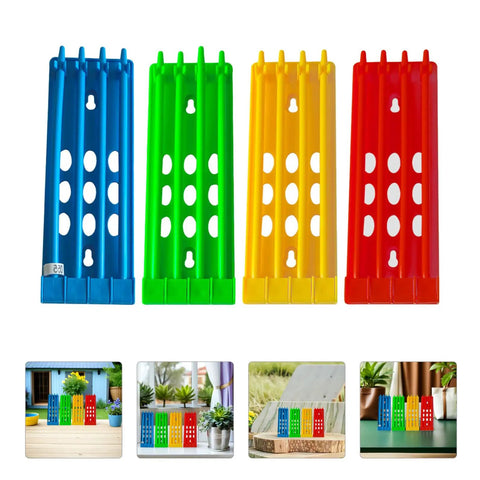 4 Pack Pigeon Ring Stands And Poultry Leg Band Racks For Easy Pro Grade Band Management in blue, green, yellow, red colors