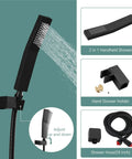 Matte Black 6 Inch Rainfall Shower System With High Pressure Luxury Rain Mixer Handheld Sprayer Wall Mounted Shower Fixture Rough In Valve Body And Trim Included Durable Premium Shower Kit For Spa Like Home