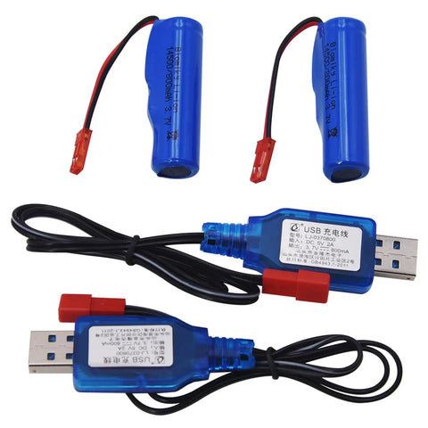 3.7V 800mAh Li Ion Rechargeable Battery With JST Plug And USB Cable For Huina 1337 1338 RC Construction Trucks