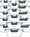 Must Have Thirty Piece Glass Food Storage Container Set With Snap Lock Lids For Airtight Meal Prep, Microwave Safe, Oven Safe