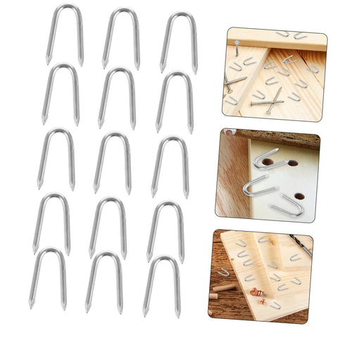 50 Piece U Shaped Fencing Staples For Heavy Duty Iron Garden Nails Quick Install Sharp Tip Easy To Use For Securing Fences Tents And Landscaping