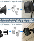 Heavy Duty Vinyl Siding Hooks And Clamps 10 Pack No Hassle Camera Mount for Blink Arlo Ring, showing installation process with clips.