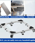 Beefy Heavy-Duty All Steel Fridge Stand With Wheels Mobile Base multi-function dolly for large appliances, white.