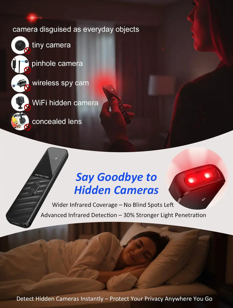 Privacy Pen Hidden Camera Detector With 4 In 1 Spy Camera Finder GPS Tracker Detector Anti Theft Alarm 6 Level Sensitivity 168 Hour Battery Life For Travel Hotel Home Car Office in hotel room