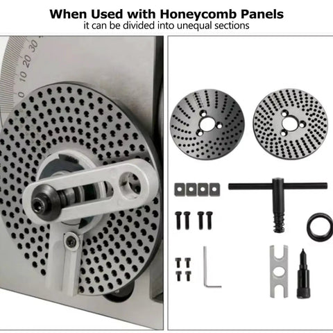 4/5/6/8 Inch Indexing Head With Tailstock And 3 Universal Jaws For CNC Milling Machines, honeycomb plates detail