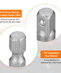 Cranking A 5mm Shallow Impact Socket With 1/4 Inch Drive And 2 Inch Adapter For Tough Hex Bolts Made From Durable Cr-v Steel Perfect For Real Garage Work, 1/4 inch hex shank with detent ball