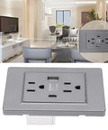 Top Tier 15 Amp Decorator Wall Outlet With Included Wall Plate And Efficient USB Type C Charging in sleek gray finish.