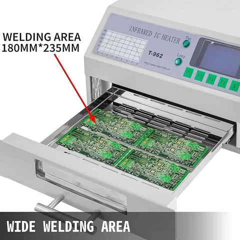 Pro Grade Reflow Oven With Infrared Heater And Hot Air Circulation T962 180x235mm PCB area