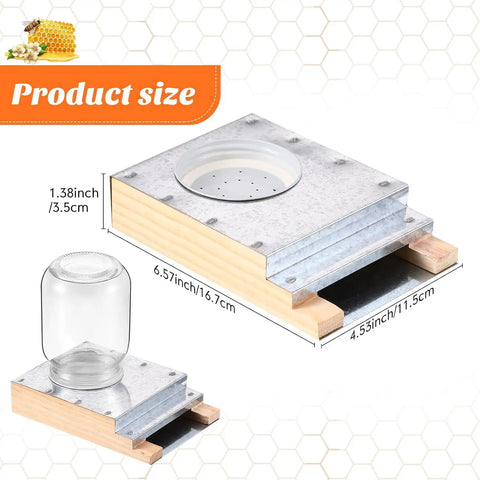 Two Pack Light Wood Beehive Entrance Feeders dimensions and design detail