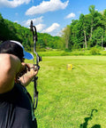 Outdoor practice using Two Pack Field Point Archery Bag Target With Dual Shooting Sides 10 Bullseyes Carry Handle Easy Arrow Retrieval