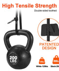 Heavy Duty 12 Inch Zip Ties With 200Lbs Tensile Strength, V Shaped Toothed Double Sided Cable Ties holding 200 lb kettlebell