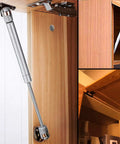 Rock Solid Hydraulic Gas Struts For Cabinet Doors And Rv Lids With Zero Sweat Install Bracket Kit Hella Smooth 10 Inch 22 Pound Lift Supports Soft Open Furniture Hardware Pair Silver mounted on cabinet.