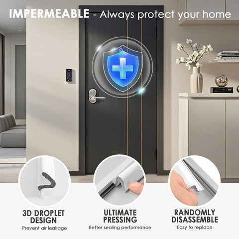 Interior view of 40 Foot Door Weather Stripping Seal for Kerf Front Exterior Doors, Easy Fit Door Frame Insulation Strip for Quiet Living.