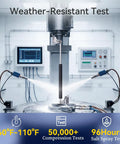 Heavy Duty Gas Struts 15 Inch With Brackets 2 Pack Smooth Lift Supports undergoing weather-resistant test in lab.