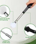 Close-up of Six Pack Retractable Golf Swing Trainer Set With Click Feedback showing composite resin head and anti-slip rubber grip.