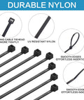 Heavy Duty Nylon Zip Ties 6 Inch Self Locking 1000 Count Black For Indoor Outdoor Wiring And Organization 18 Lbs Tensile Strength