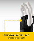 Left Hand Compression Wrist Brace With Three Adjustable Straps For A Custom Fit And Moderate Support Lets Your Fingers Move Naturally Easy To Use Black Size L/XL showcasing cushioning gel pad.