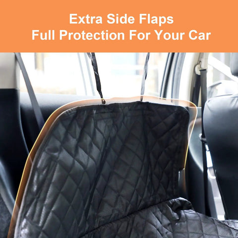 Heavy Duty Waterproof SUV Cargo Liner For Dogs With Bumper Flap Protector, Non Slip Dog Cargo Mat, black side flaps in SUV