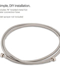 Hot Cold Bidet Mixing Valve Upgrade Kit With Pro Grade Adjustable Temperature And Water Pressure Control Brass Core Valve With Shutoff Includes 78 Inch Braided Metal Hot Water Hose And All Accessories showing 78 inch braided metal hose