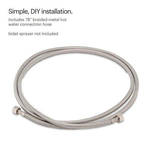 Hot Cold Bidet Mixing Valve Upgrade Kit With Pro Grade Adjustable Temperature And Water Pressure Control Brass Core Valve With Shutoff Includes 78 Inch Braided Metal Hot Water Hose And All Accessories showing 78 inch braided metal hose