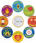 I Love Camp Pins For Kids 60 Pcs Outdoor Camping Button Accessories with colorful designs for party favors and classroom use