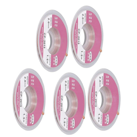Desoldering Wick Set 5Pcs Red Copper Solder Wick For PCB Desoldering With Fast Thermal Transfer And Strong Absorption
