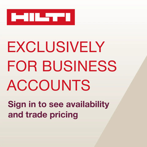 Hilti business account sign-in prompt for trade pricing availability