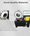 Heavy Duty Electric Hose Crimper showcasing steel machine head and precise control panel for 6mm to 50mm tubing.
