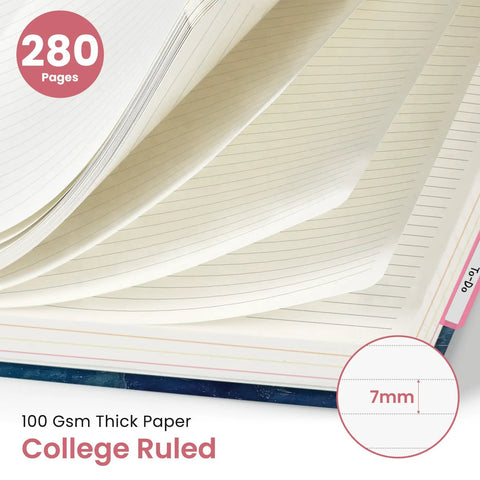 280-page Spiral Notebook With Five Removable Dividers And Tabs, 8.5x11 Hardcover Five Subject Journal For Women, College Ruled, Sunset.