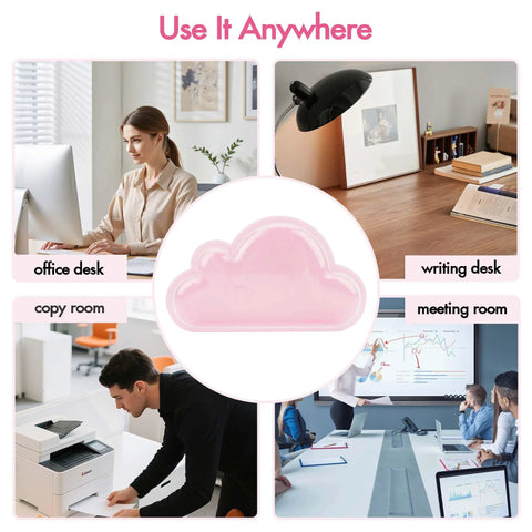 12 Pack Cloud Paperclip Holder With Snug Lid Mini Plastic Desk Organizer shown in various office settings