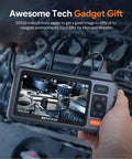 50Ft SemiRigid Endoscope Camera With Light And 5 Inch IPS Screen Triple Lens Sewer Inspection Borescope 1080P Waterproof Drain Pipe Tool Split Screen View Carrying Case DIY Ready Pro Grade For Home And Car Repairs used in car engine inspection.