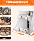 Pro Level Automatic Pizza Dough Press Expanding Four To Sixteen Inches with dual rollers for commercial kitchens.